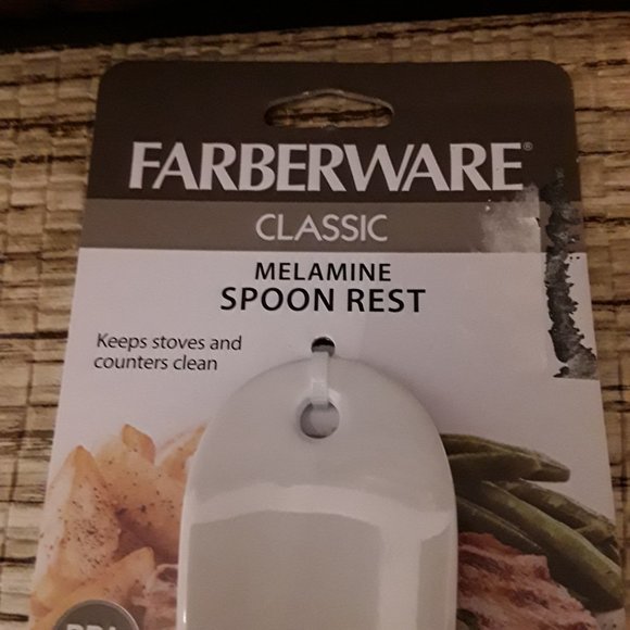 Farberware Melamine Spoon Rest Melamine White Multicolor Always Hungry Theme - Picture 2 of 5